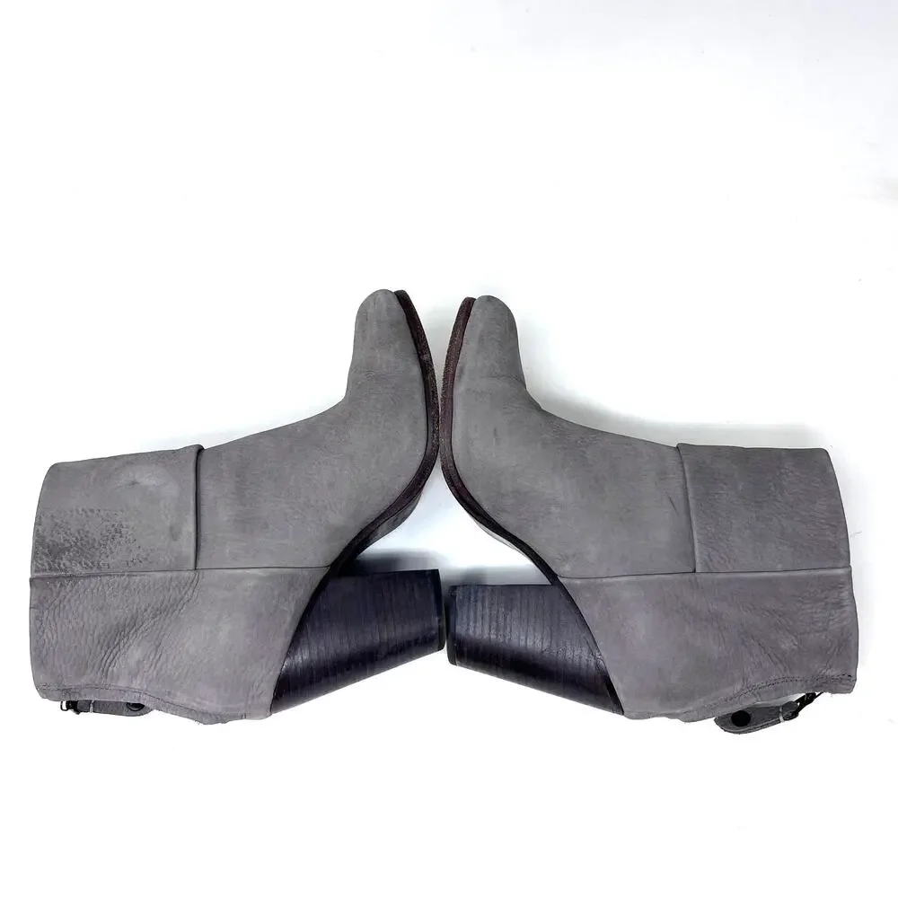 Rag & Bone Newbury Boots Women's 8.5 Elephant Gray Leather Cuff 3.5